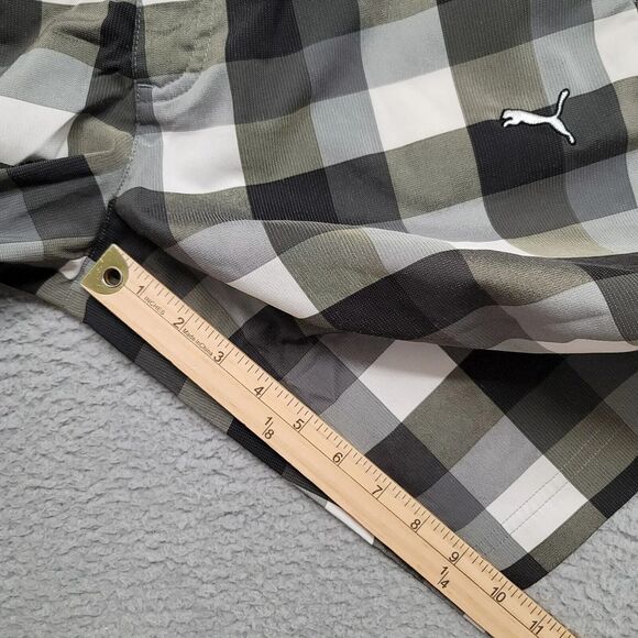 PUMA‎ Shorts Mens 30 Gray Boardshorts Plaid Casual Outdoors Lightweight Beach - Picture 12 of 12